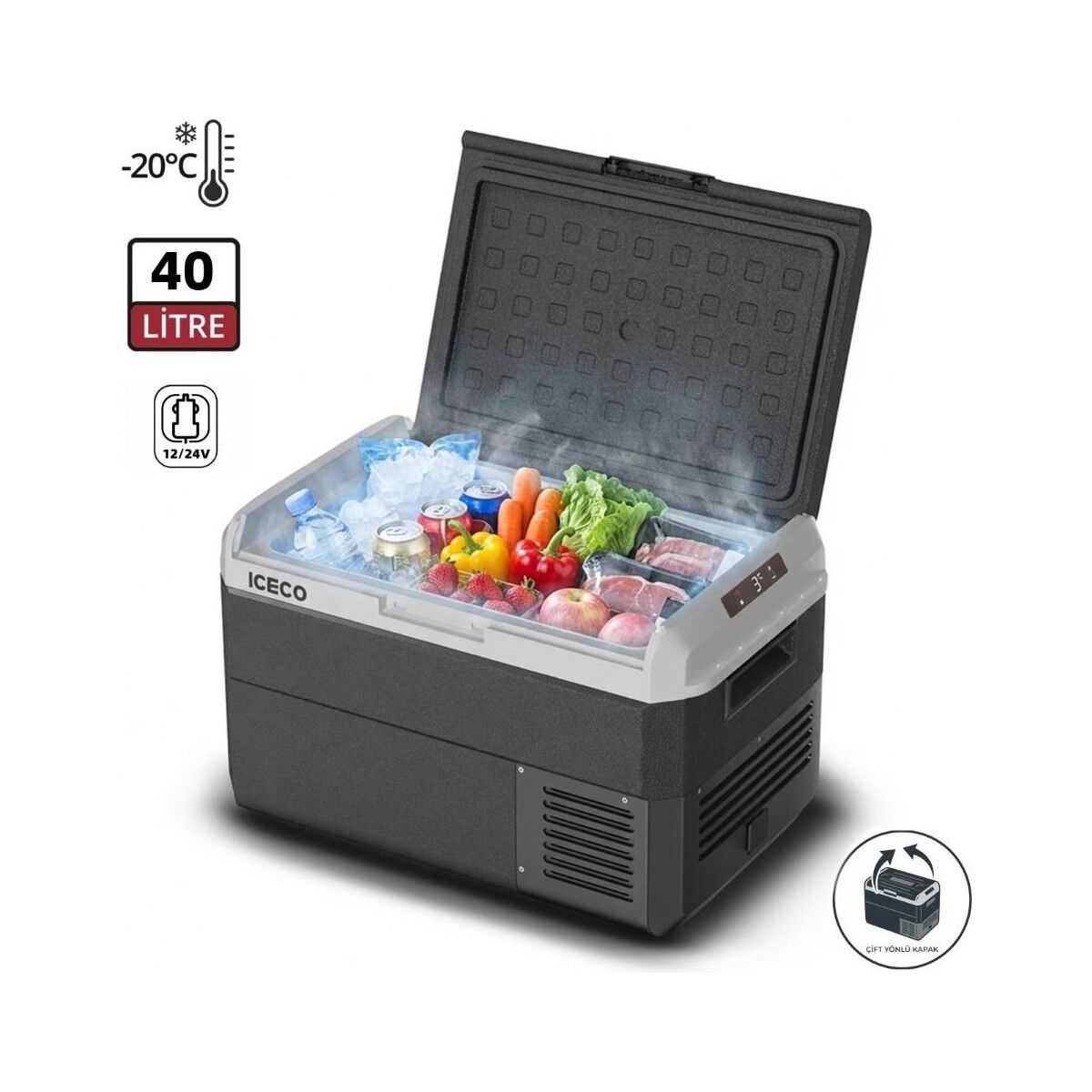 ICECO MCD40D 12/24Volt 40 Litre Kompresörlü Outdoor Oto Buzdolabı