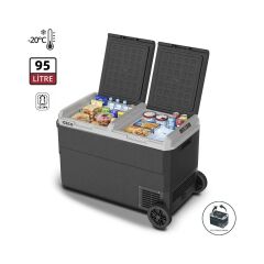 ICECO MCD95D 12/24V 95 Litre Kompresörlü Çift Bölmeli Tekerlekli Outdoor Oto Buzdolabı/Dondurucu
