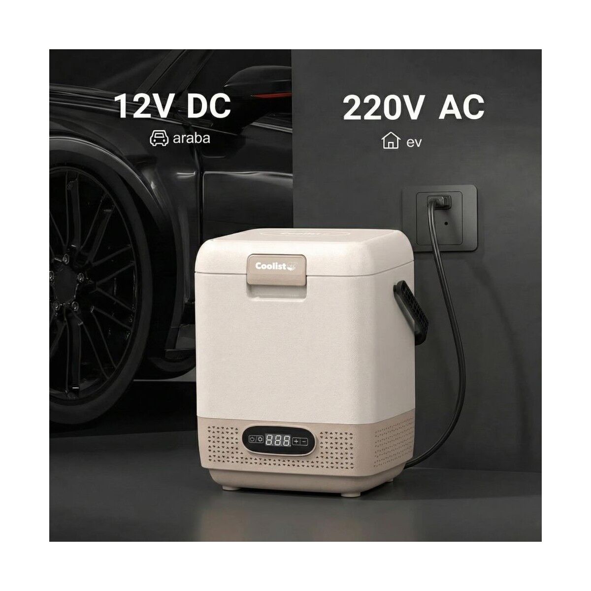 Coolist CLK12C 12/24Volt/ 220Volt 12 Litre Taşınabilir Kompresörlü Oto Buzdolabı