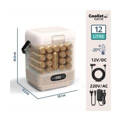 Coolist CLK12C 12/24Volt/ 220Volt 12 Litre Taşınabilir Kompresörlü Oto Buzdolabı