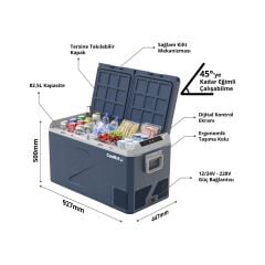 Coolist CLK80D 12/24V 220Volt 82,5 Litre Çift Bölmeli Kompresörlü Outdoor Oto Buzdolabı/Dondurucu