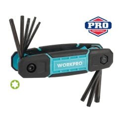 WORKPRO WP222030 8 Parça CR-V Çakı Tipi Torx Profesyonel Allen Anahtar Takımı