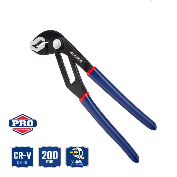 WORKPRO WP231086 200MM CR-V Profesyonel Ayarlı Düğmeli Fort Pense