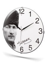 Galaxy Duvar Saati Atatürk Baskılı Bombeli Camlı 35 Cm.