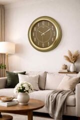 Galaxy Dekoratif Yeşil Kasa Gold Çerçeve 44.5 cm Duvar Saati