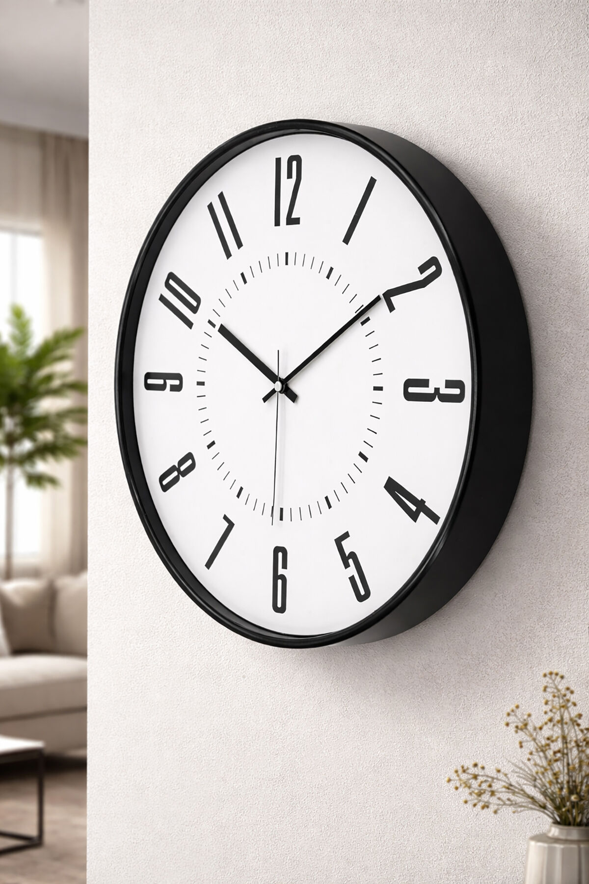Galaxy Exculisive Siyah Kasa Beyaz Kadran 42 Cm Duvar Saati