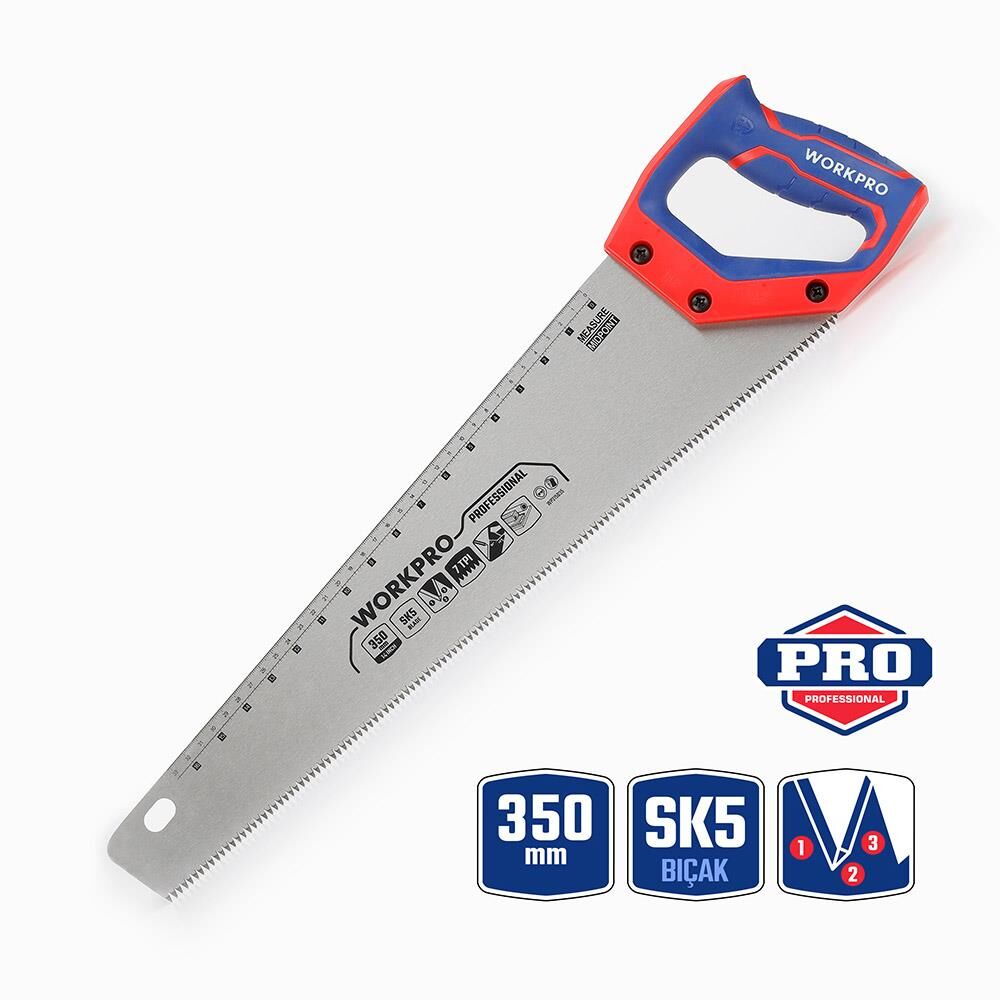 WORKPRO WP215035 350mm SK5 7 TPI Ağır Hizmet Tipi El Testeresi