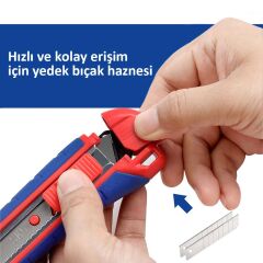 WORKPRO WP212009 18MM Ağır Hizmet Paslanmaz Çelik Kasa Maket Bıçağı