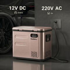 Coolist CLK60D 12/24V/220Volt 59 Litre Çift Bölmeli Outdoor Kompresörlü Bluetooth Bağlantılı Oto Buzdolabı