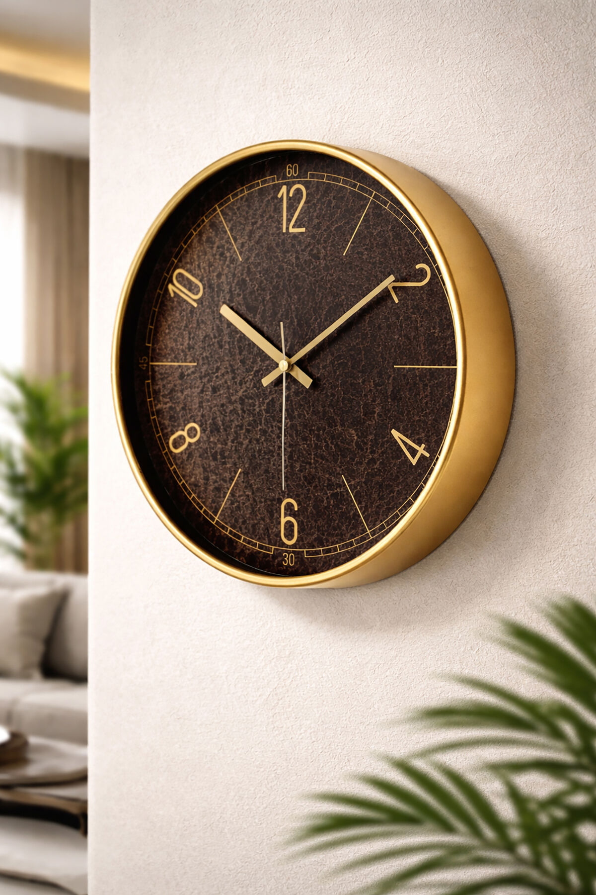 Galaxy Dekoratif Gold Kasa Kahverengi Kadran 30 cm Duvar Saati