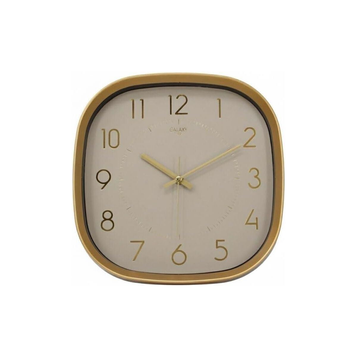 Galaxy Dekoratif Duvar Saati Gold Çerçeve Krem Kadran Gold Rakamlı Duvar Saati 31 Cm.