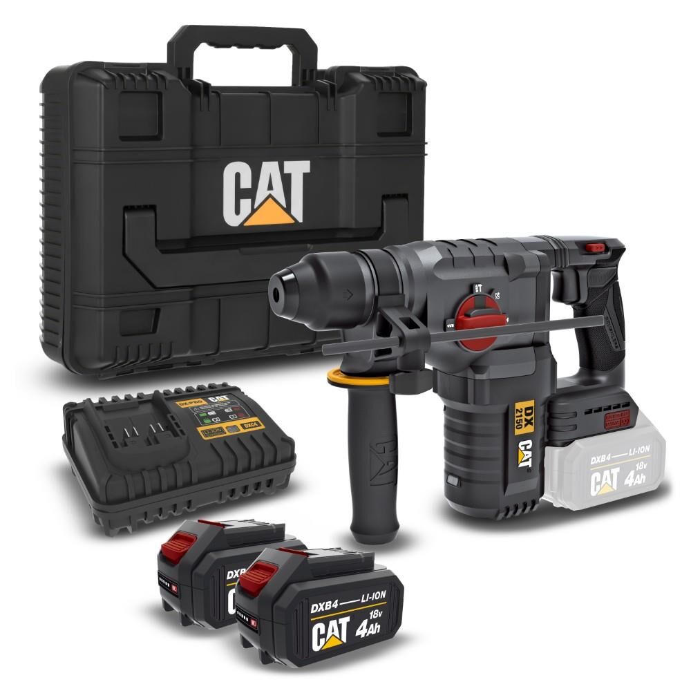 CAT DX2150 18Volt/4.0Ah 2.8J Li-ion Çift Akülü Kömürsüz Profesyonel SDS-Plus Kırıcı/Delici