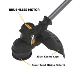CAT DG210 18Volt 4.0Ah. Li-ion 33cm Tek Akülü Profesyonel Misinalı Çim ve Kenar Kesme