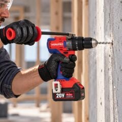 WORKPRO WP390017 20Volt 120Nm. Kömürsüz Profesyonel Şarjlı Darbeli Matkap (Akü Dahil Değildir)