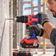 WORKPRO WP390019 20Volt 2.0Ah Li-ion 65Nm. Çift Akülü Kömürsüz Profesyonel Şarjlı Darbeli Matkap