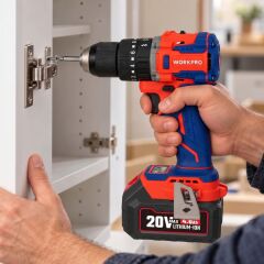 WORKPRO WP390020 20Volt 4.0Ah Li-ion 65Nm. Çift Akülü Kömürsüz Profesyonel Şarjlı Darbeli Matkap