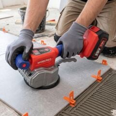 WORKPRO WP397018 20V 123MM Şarjlı Devir Ayarlı Profesyonel Seramik ve Fayans Vantuz Makinesi Aküsüz