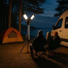 Kress KUF09.9 20Volt 2000/4500 Lümen Profesyonel Kule Tipi Teleskopik Katlanabilir LED Projektör (Akü Dahil Değildir)