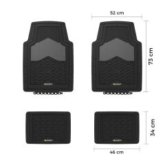 Michelin MC34891 Tüm Araçlara Uyumlu 4 Parça Üniversal 3D Havuzlu Oto Paspas