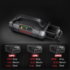 Lokithor APARTX 12V Akıllı Akü Takviye + Pompa + Powerbank + Led Lamba (Akü Dahil Değildir)