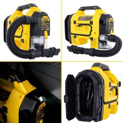 STANLEY SXVI02001A 12V/18V 2Ah Li-ion Şarjlı 160 PSI Dijital Göstergeli Lastik&Yatak Şişirme Pompası+Araç Süpürgesi