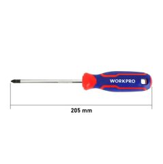 WORKPRO WP221037 PZ2x100mm CR-V Manyetik Profesyonel Yıldız Tornavida