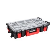 WORKPRO WP283029 24Lt 12 Gözlü Şeffaf Kapaklı İstiflenebilir 56x35x12,5cm Profesyonel Organizer Takım Çantası