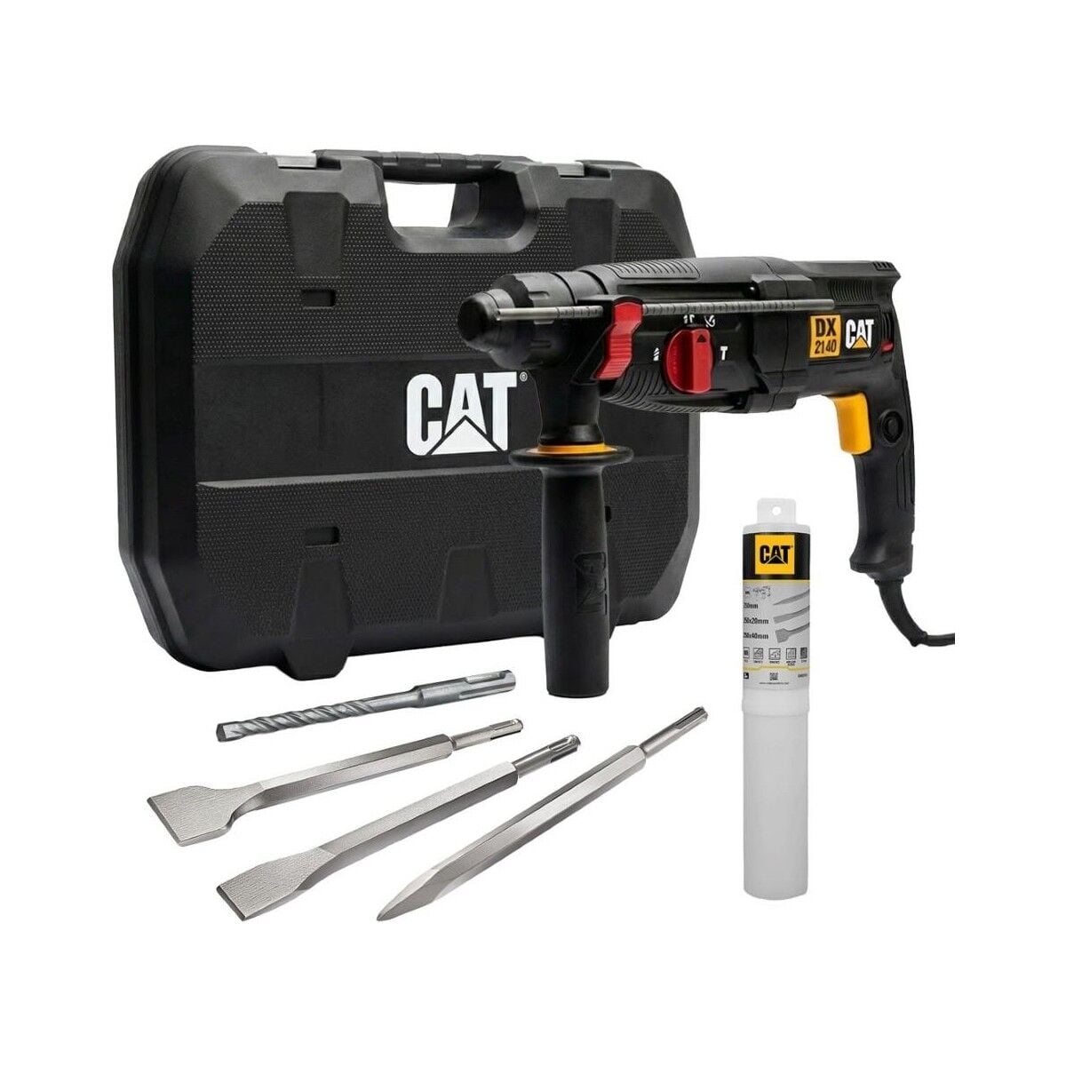 CAT DX2140.1 800Watt 3.0J 26MM SDS-Plus Profesyonel Kırıcı/Delici + 1 Ad Delici 3 Ad Kırıcı Uç