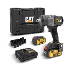 CAT DX7020.1 18Volt 4.0 Ah Çift Akülü Kömürsüz 700/880Nm Profesyonel Şarjlı Somun Sıkma + 10 Adet Lokma Ucu