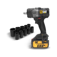 CAT DX7020.1 18Volt 4.0 Ah Çift Akülü Kömürsüz 700/880Nm Profesyonel Şarjlı Somun Sıkma + 10 Adet Lokma Ucu