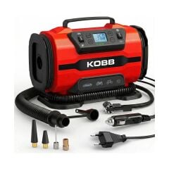 KOBB KB301 12Volt 220Volt 150 PSI Ayarlanabilir Dijital Basınç Göstergeli Lastik ve Yatak Şişirme Pompası