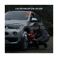 KOBB KB301 12Volt 220Volt 150 PSI Ayarlanabilir Dijital Basınç Göstergeli Lastik ve Yatak Şişirme Pompası