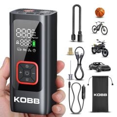 KOBB KB426 12V / Şarjlı Li-ion 150 PSI Dijital Göstergeli Akıllı Lastik Şişirme Pompası+ Powerbank + SOS + Led Lamba