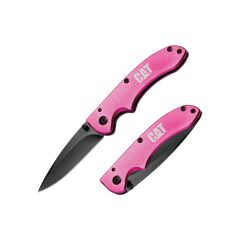 CAT DA980060 Kemer Askı Kancalı Katlanabilir 15CM Paslanmaz Çelik Pembe Kamp Çakısı