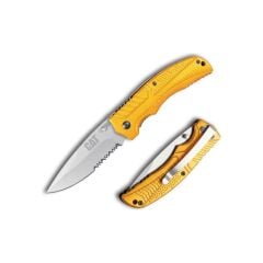 CAT DA980006 Kemer Askı Kancalı Katlanabilir 20CM Paslanmaz Çelik Sarı Kamp Çakısı