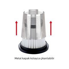 KOBB KBV20F 12V/Şarjlı Hibrit Araç Süpürgesi İçin Yedek HEPA+Çelik Filtre